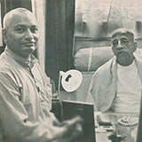 Swami Venkatesananda with A. C. Bhaktivedanta Swami
