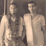 Swami Venkatesananda with the Master and Swami Chidananda & Swami Krishnananda 